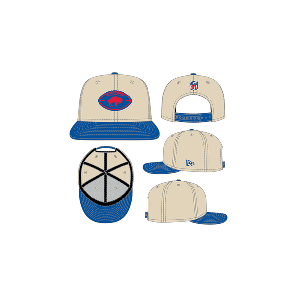 New Era Buffalo Bills NFL 2024 Retro Logo 9FIFTY Snapback Hat - Khaki/Royal - lauxsportinggoods
