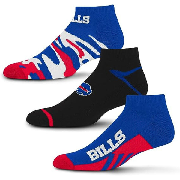For Bare Feet Men's Camo Boom Ankle Sock - 3-Pack - Buffalo Bills - Size 8-13 - lauxsportinggoods