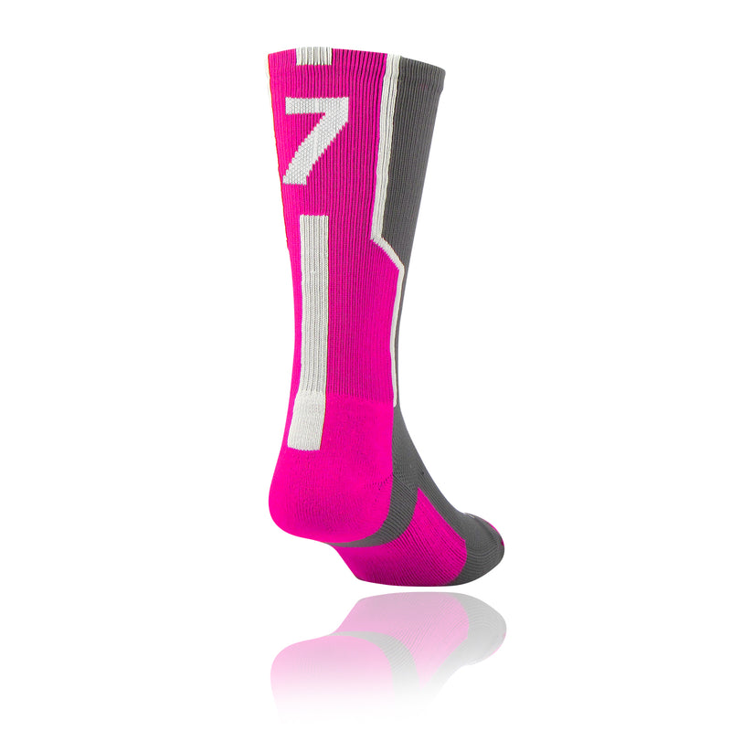 TCK Sports Player ID Number Sock - Hot Pink - lauxsportinggoods