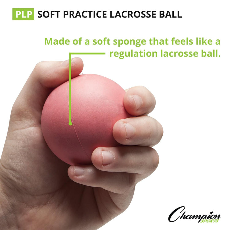 Champion Sports - Sponge Practice Lacrosse Balls - 1 Dozen - Pink - lauxsportinggoods