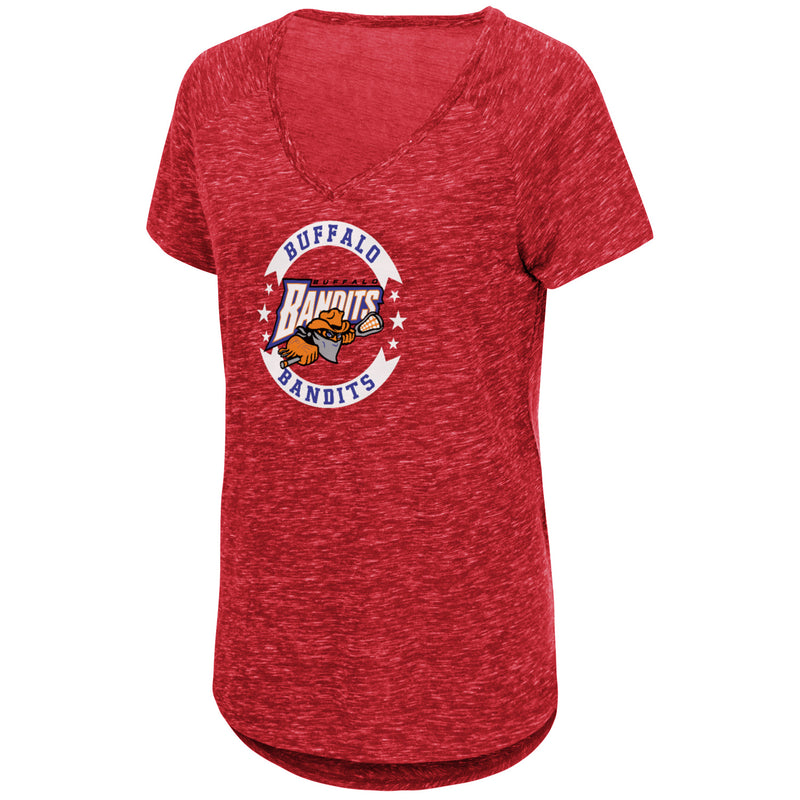 Colosseum Women's Buffalo Bandits Speckle Short Sleeve V-Neck Tee