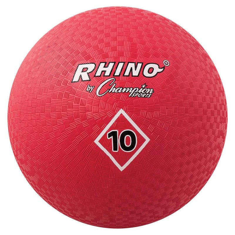 Champion Sports - Red Playground Rubber Ball - 10 Inch - lauxsportinggoods