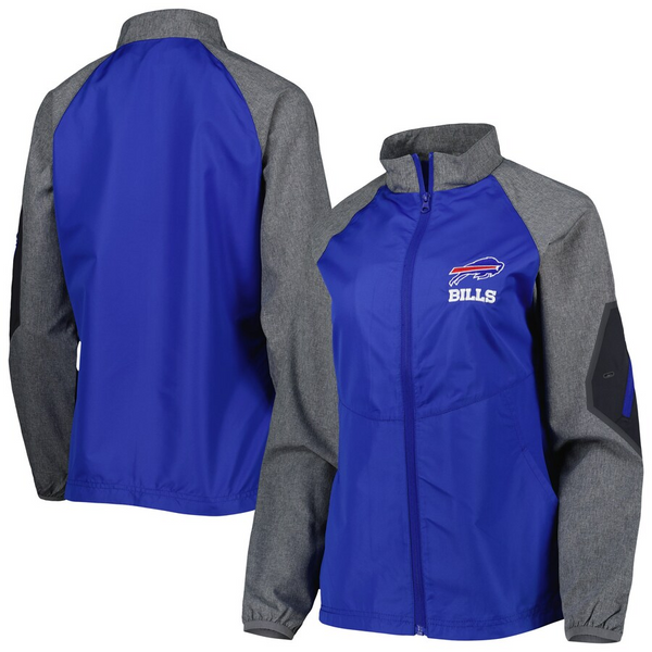 Dunbrooke Women's Buffalo Bills Hurricane Water Resistant Jacket - Royal/Heather