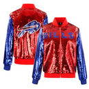 Cuce Women's Buffalo Bills Two Tone Team Colored Sequin Jacket - lauxsportinggoods