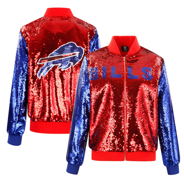 Cuce Women's Buffalo Bills Two Tone Team Colored Sequin Jacket