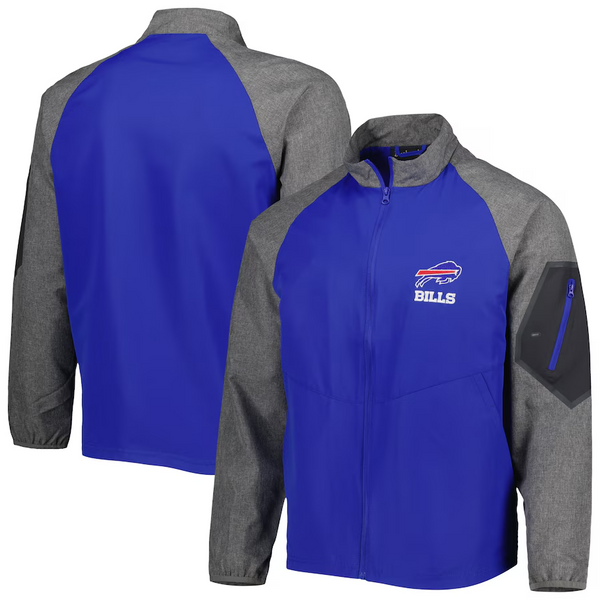 Dunbrooke Men's Buffalo Bills Hurricane Water Resistant Jacket - Royal/Heather