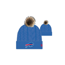 New Era Buffalo Bills Luxe 19906 Women's Cable Cuff Knit Hat with Pom - lauxsportinggoods