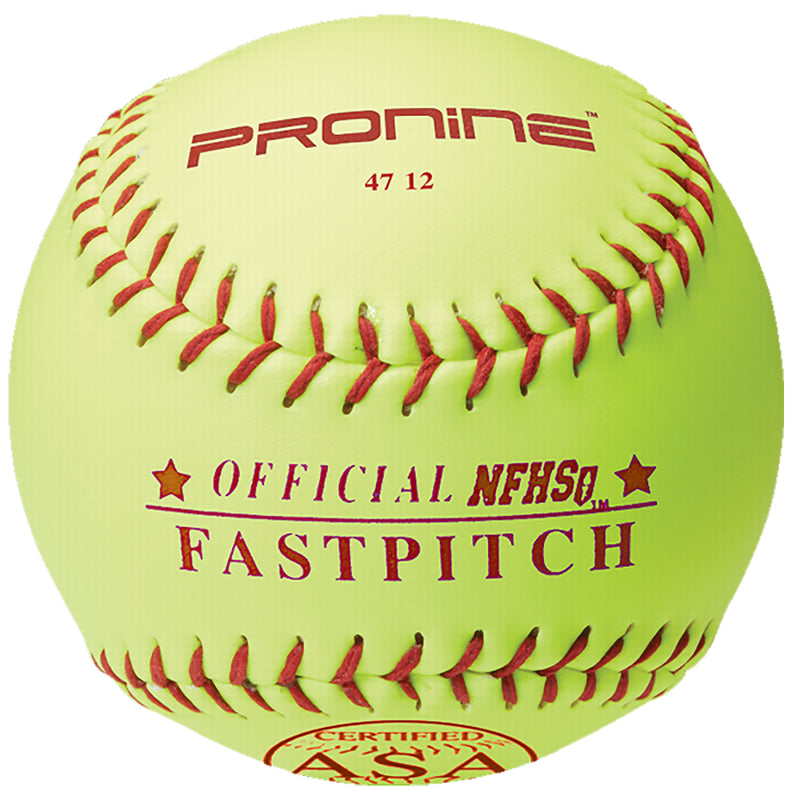 ProNine 47 12 Fastpitch NFHS USA Leather Softball - 12 inch - 1 Dozen - lauxsportinggoods