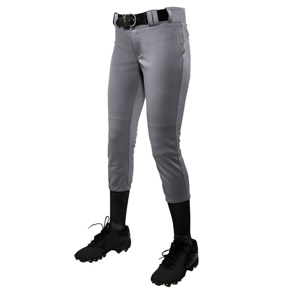 Open Box Champro Women's Tournament Traditional Low-Rise Polyester Softball Pant-X-Large-Grey - lauxsportinggoods