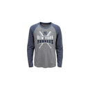 Discontinued - Outerstuff Boy's New York Yankees Double Hit Triblend Raglan LS Tee - Graphite/Navy - lauxsportinggoods