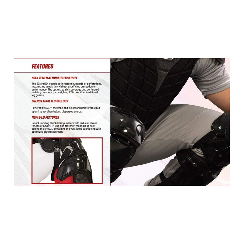 Schutt Sports S4.0 Catcher's Baseball Leg Guards