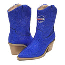 Cuce Women's Buffalo Bills Crystal Ankle Bootie - Royal - lauxsportinggoods