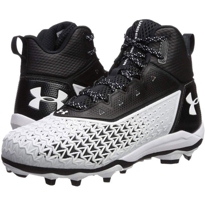 Used Under Armour Men's Hammer MC Football Shoe - Black-White - 10 - lauxsportinggoods