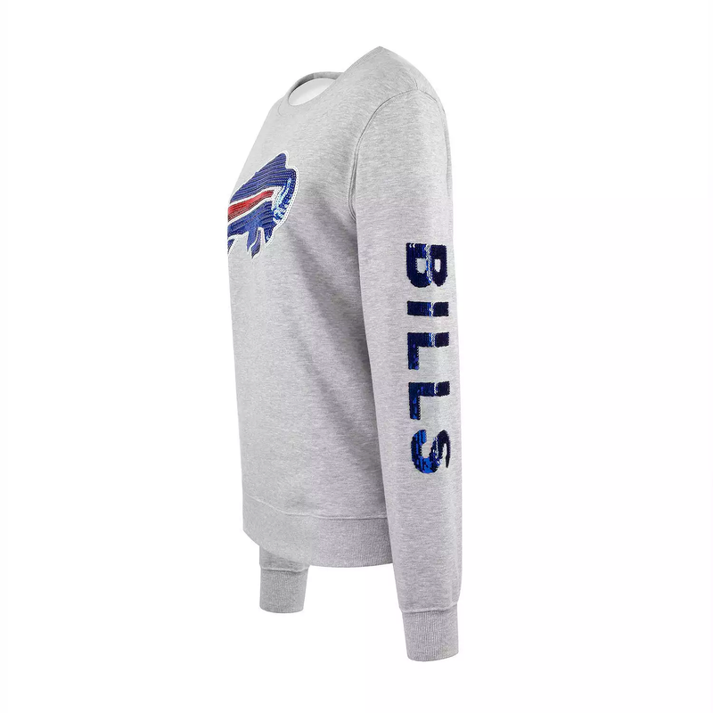 Cuce Women's Buffalo Bills Crewneck Fleece - Gray - lauxsportinggoods