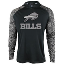 Zubaz Men's Buffalo Bills Post Print Lightweighted Hoody - Black /Tonal Black - lauxsportinggoods