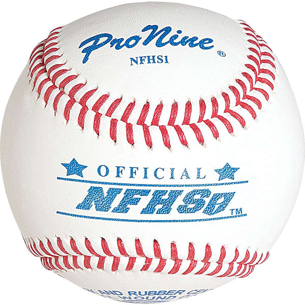 ProNine Sports - NFHS1 - Rubber Core Official Leather Baseball - lauxsportinggoods