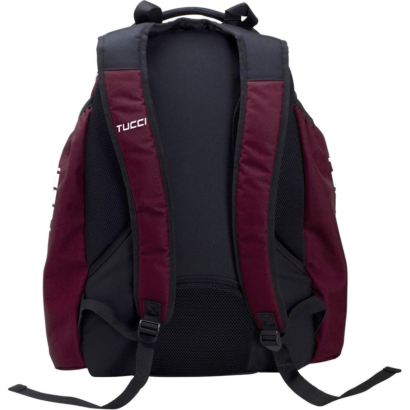 Tucci Large Plus Team Travel Baseball Bat Backpack - Black/Maroon