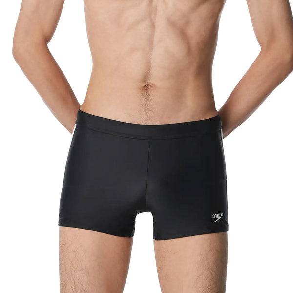 Open Box Speedo Men's Swimsuit Square Leg Splice - Speedo Black - Large - lauxsportinggoods