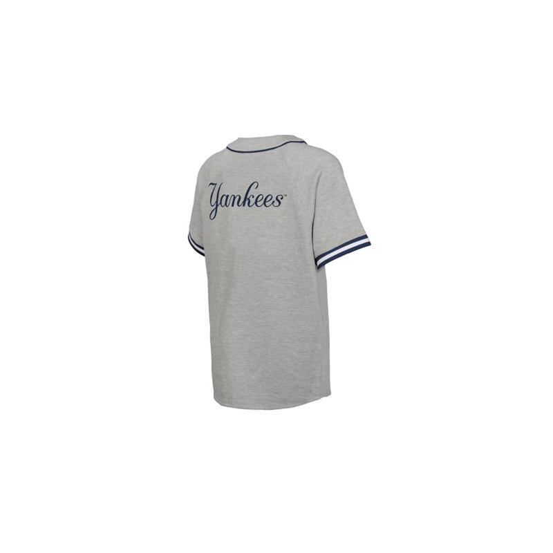 Outerstuff Boy's New York Yankee Field Core Solid Button SS Baseball Tee