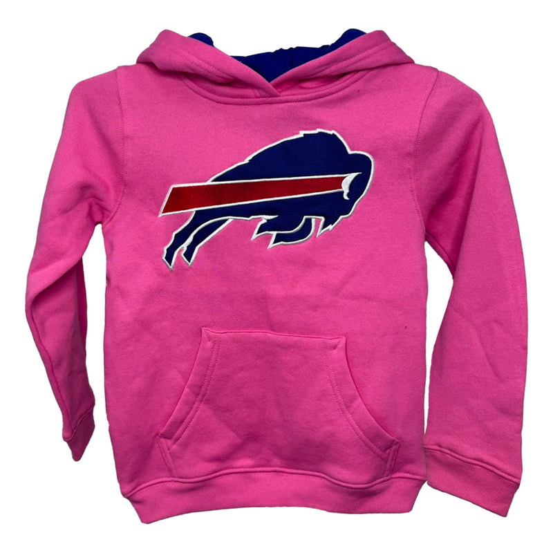 Outerstuff Kids Girl's (4 - 7 Years) Buffalo Bills Prime Pullover Fleece Hoodie - Pink - lauxsportinggoods