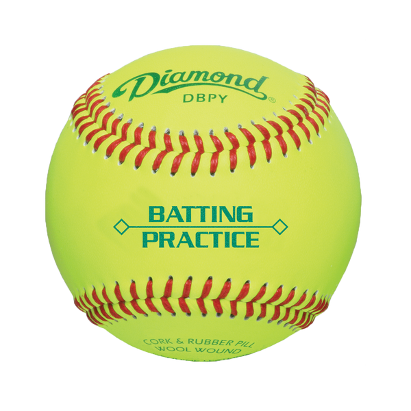 Diamond Sports DBPY Batting Practice Baseball - Optic Yellow - 1 Dozen