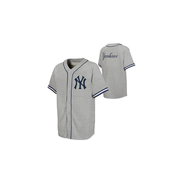 Outerstuff Boy's New York Yankee Field Core Solid Button SS Baseball Tee