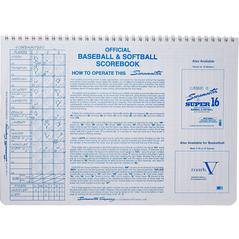 GSB Peterson Baseball/Softball Standard Scorebook - Maroon - lauxsportinggoods