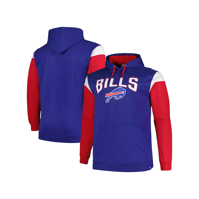 Fanatics Men's Buffalo Bills Fundamentals Cotton Fleece Colorblocked Pullover Hood