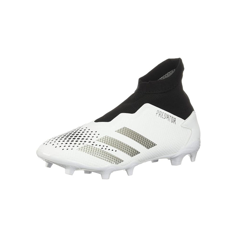 adidas Unisex Adult Predator 20.3 II Firm Ground Soccer Shoe - White/Silver/Black