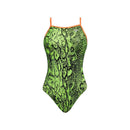 The Finals Women's Gecko Non Foil Wing Back Swimsuit, Green/Black, Size 28 - lauxsportinggoods