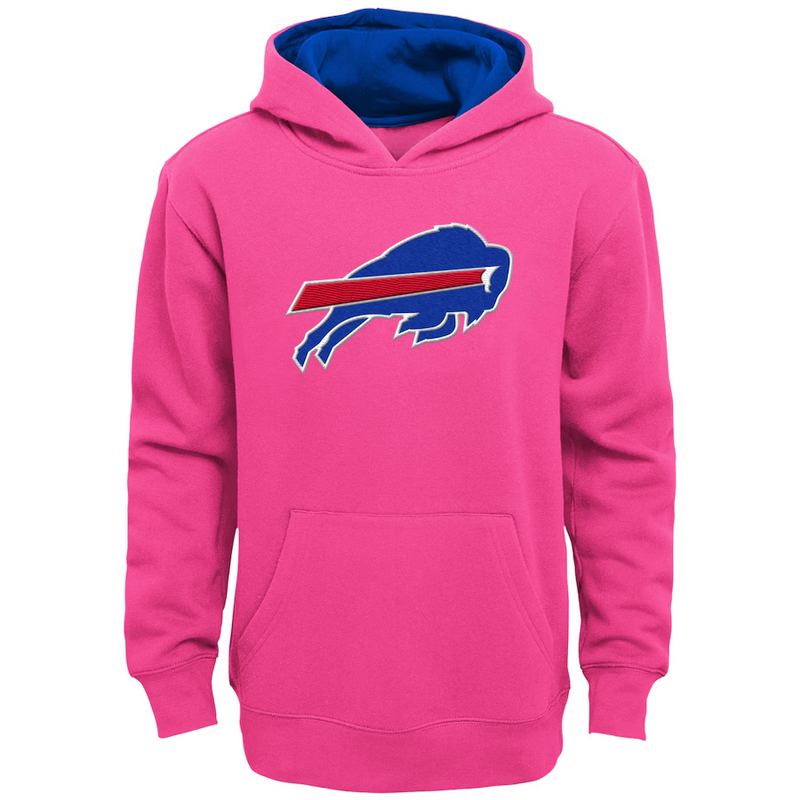 Outerstuff Kids Girl's (4 - 7 Years) Buffalo Bills Prime Pullover Fleece Hoodie - Pink - lauxsportinggoods