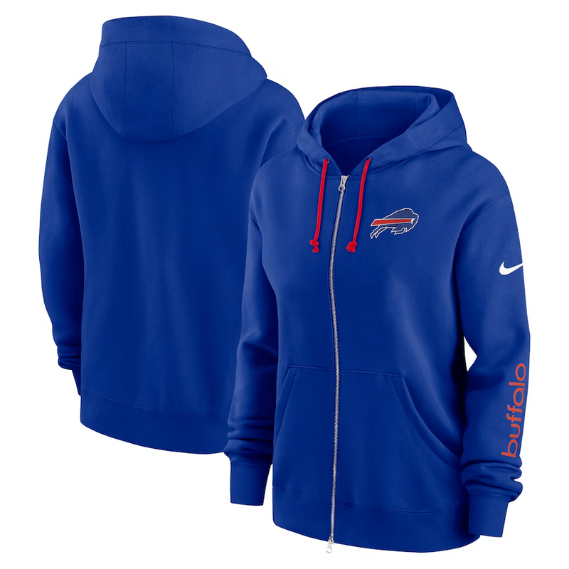 Fanatics Nike Women's Buffalo Bills Phoenix FZ Fleece Hoodie - Royal/Red