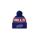 New Era Buffalo Bills NFL 2024 Striped Cuffed Knit Hat w/ Pom - Royal - lauxsportinggoods