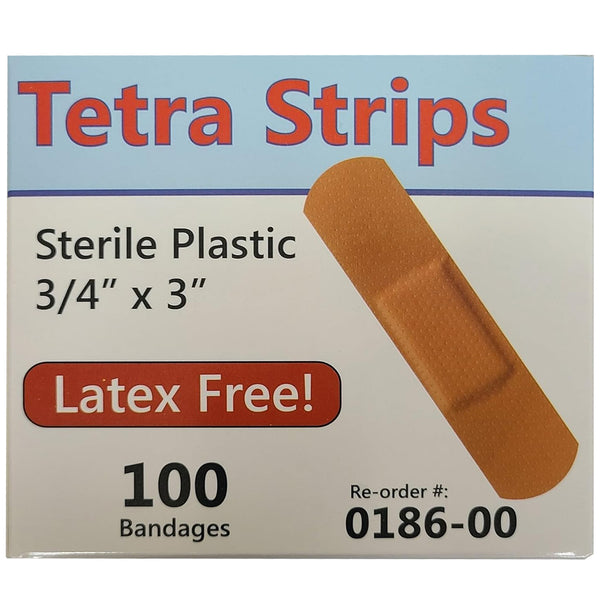 Tetra - Latex Free Adhesive Plastic Strips - 100/Box - lauxsportinggoods