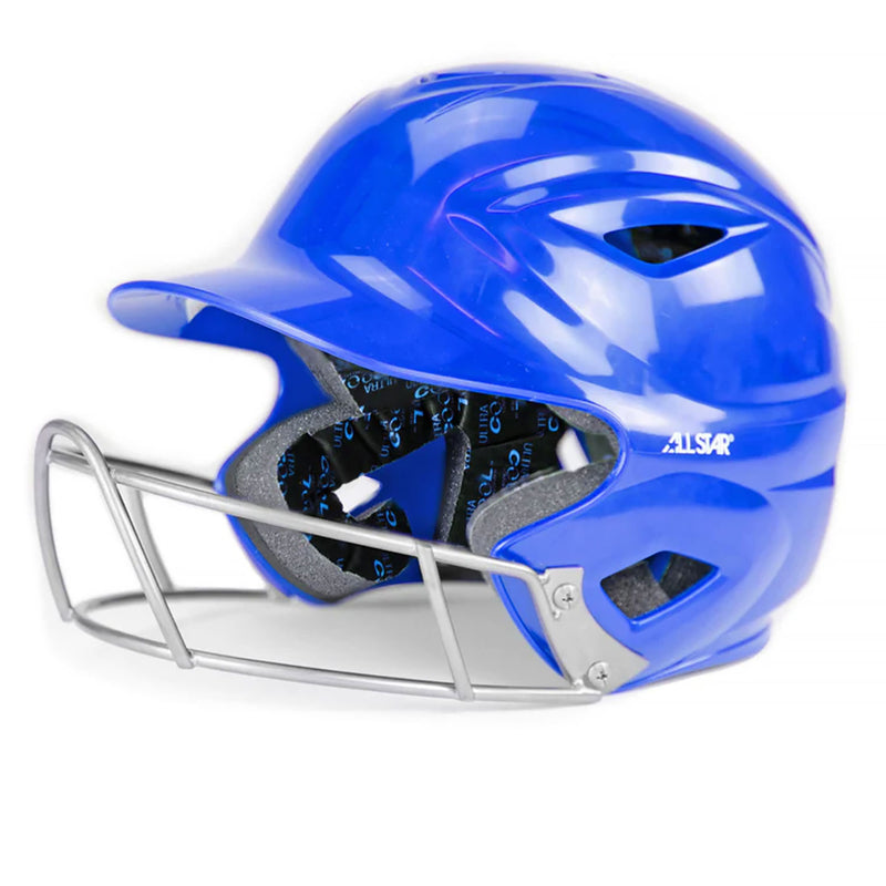 all star football helmet All Star S7 Batter'S Helmet W/Faceguard Adult Fastpitch Royal