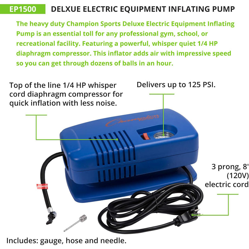 Champion Sports - Deluxe Electric Inflating Pump - lauxsportinggoods