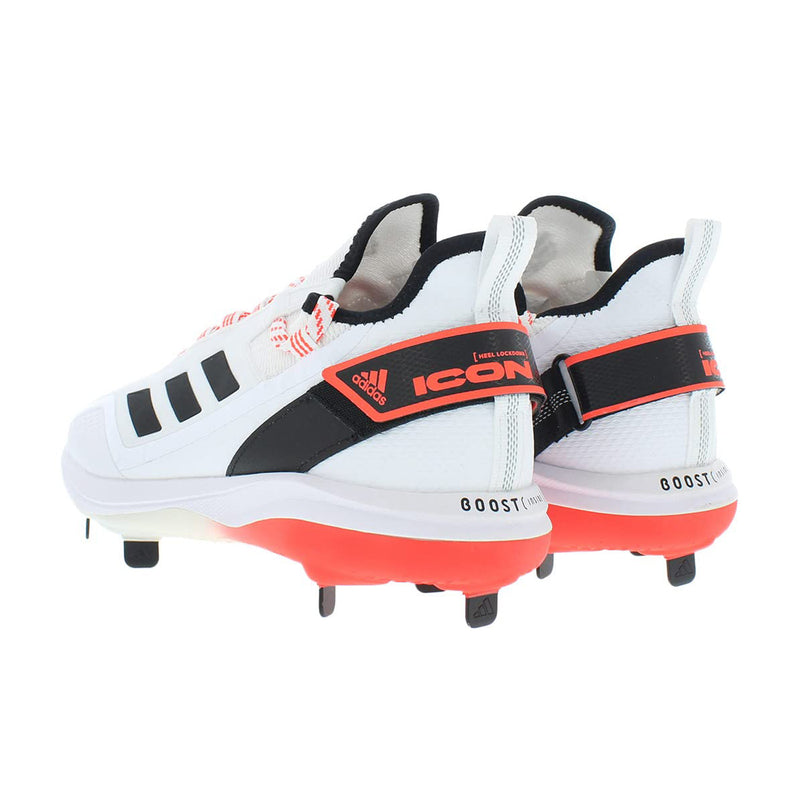 Adidas Men's ICON 7 Boost Baseball Cleats - White/Black/Orange - lauxsportinggoods