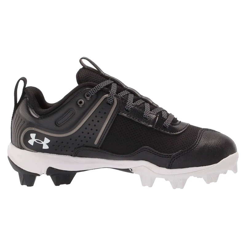 Open Box Under Armour Girl's UA Glyde RM Jr. Softball Cleats - Black/White - 3