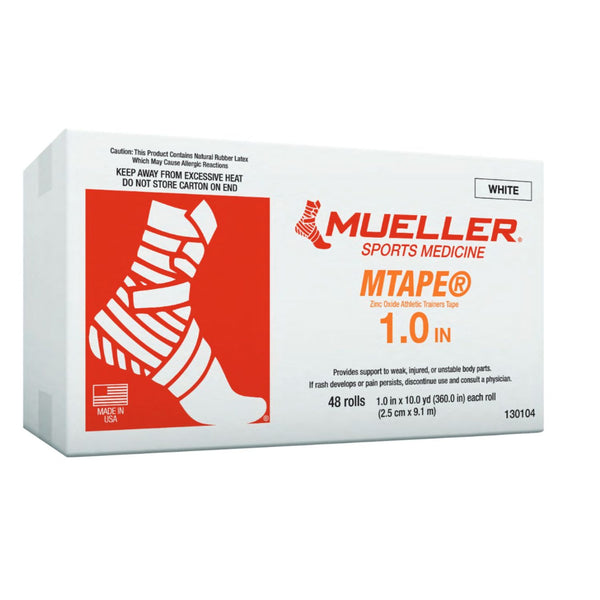 Mueller MTape Athletic Tape 1"x10 yd White - lauxsportinggoods