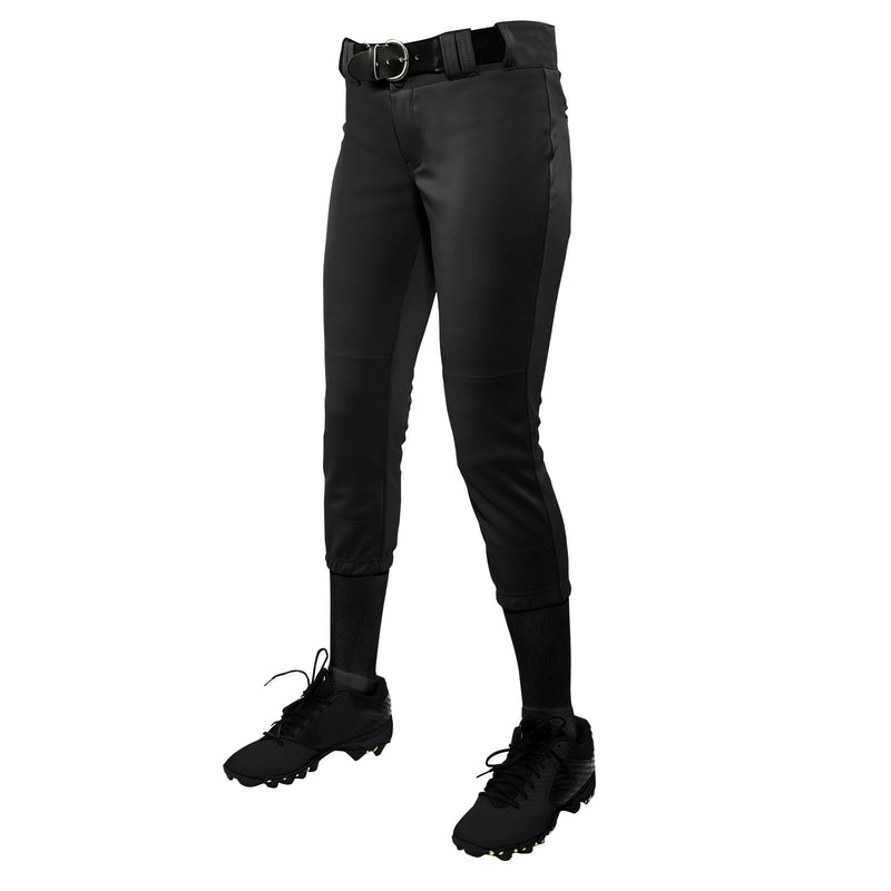 Used Champro Women's Tournament Traditional Low-Rise Polyester Softball Pant-Small-Black - lauxsportinggoods