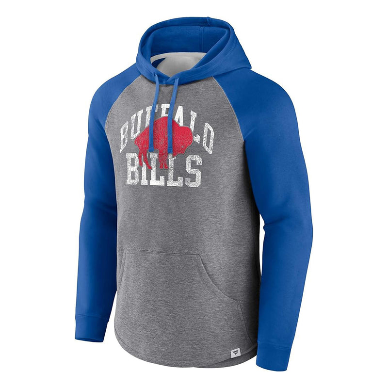 Fanatics Men's Buffalo Bills Heritage Raglan Cotton Fleece Pullover Hoodie - lauxsportinggoods