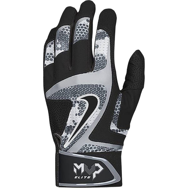 Nike MVP Elite Baseball Gloves - Black/Wolf Grey - Medium - lauxsportinggoods