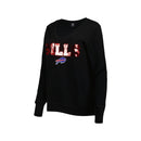 Cuce Women's Buffalo Bills Black Deep V-Neck Fleece w/ Sequin Logo - lauxsportinggoods