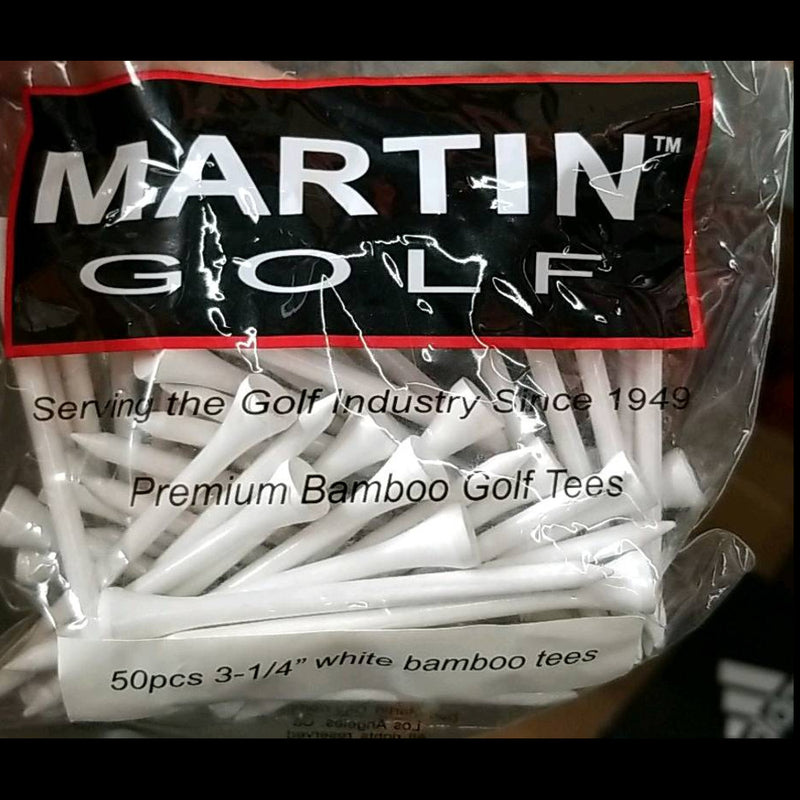 Martin Golf White Bamboo Tees - lauxsportinggoods