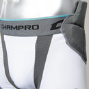 CHAMPRO Man-Up 7-Pad Integrated Adult Football Girdle with Built-in Hip - White - lauxsportinggoods
