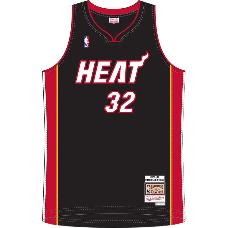 Mitchell & Ness NBA Miami Heat 05 Shaquille O'Neal Swingman Road Jersey - Black - lauxsportinggoods