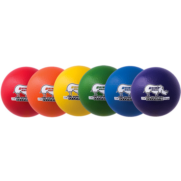 Champion Sports - Rhino Skin Low Bounce Multicolor Dodgeballs - Set of 6 - lauxsportinggoods