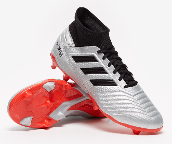 Open Box Adidas Men's Predator 19.3 FG Soccer Cleats - Silver/Black/Red - 11.5 - lauxsportinggoods