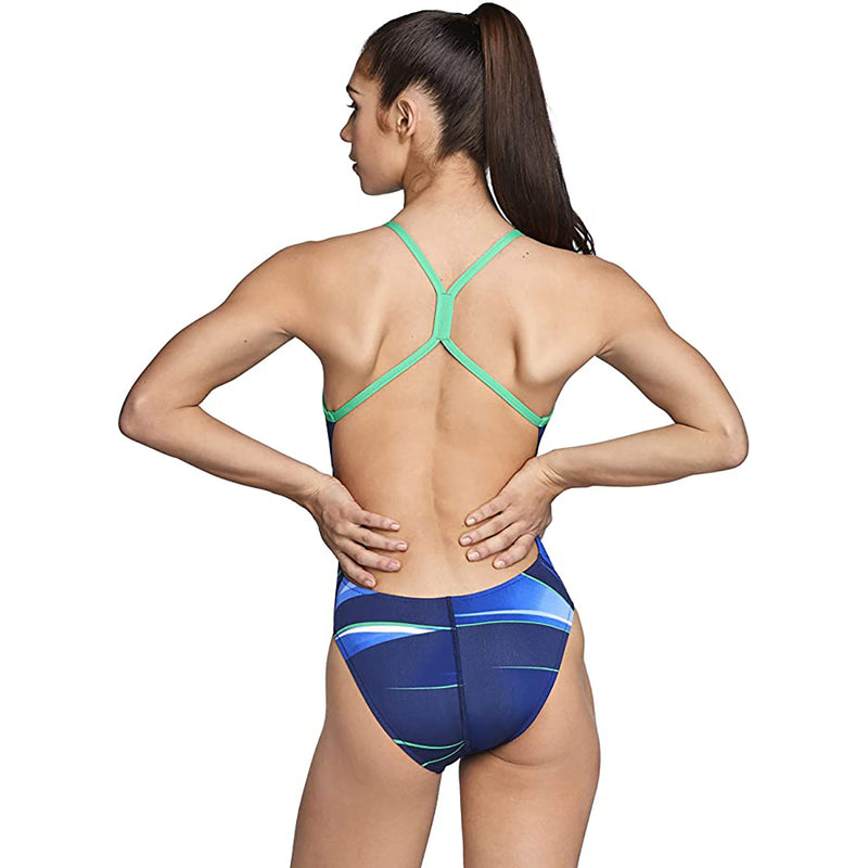 Speedo - Women's Infinite Pulse One Back Swimsuit - Blue/Green - lauxsportinggoods