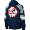 Starter Men's New York Yankees The Pro II Nylon Half-Zip Jacket - Navy/Gray - lauxsportinggoods